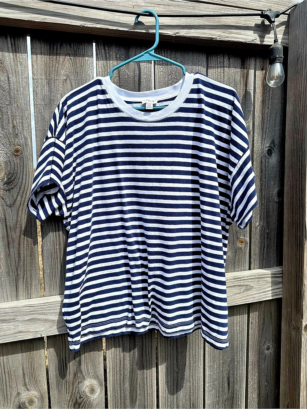 J.Crew Striped Short Sleeve Tee in Blue & White Size XXL Like New